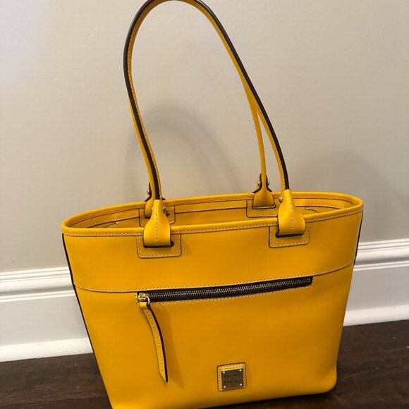 Dooney & Bourke Smooth Leather Shoulder Bag, Yellow - Picture 1 of 4
